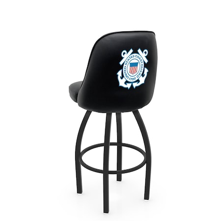 Holland Bar Stool Co Logo Grizzly U.S. Coast Guard 25 in. Swivel Counter Stool with Black Wrinkle Finish L048