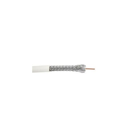 Cable Wholesale Dual Shielded Plenum Bulk RG6/U Coaxial Cable, White, CMP, 18 AWG, CCS Core, UL, Spool, 1000 foot 12X4-191NH