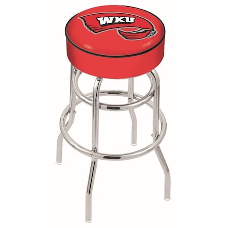 Holland Bar Stool Co 25" Western Kentucky Cushion Seat, 2-Ring Chrome Swivel Bar Stool L7C125WestKy