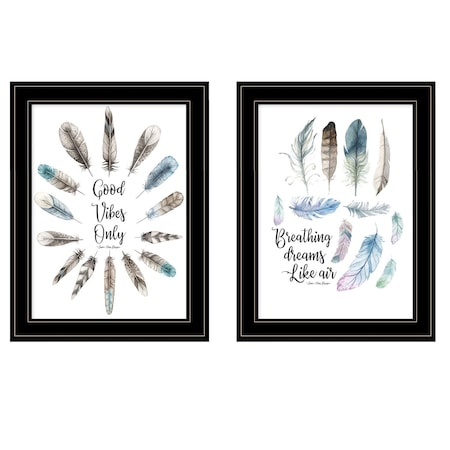 Homeroots Good Vibes Only 2 Black Framed Print Wall Art 405596