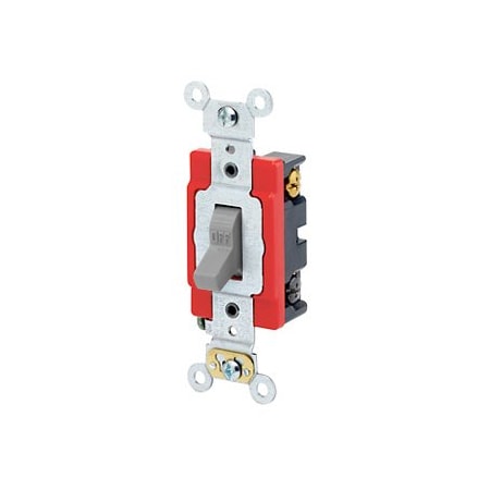 Leviton Toggle Switch, 20 Amp, 120/277 Volt, Gray 1224-2GY
