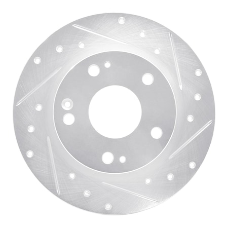 Dynamic Friction Co DFC Brake Rotor - Drilled and Slotted - Silver 631-59059R