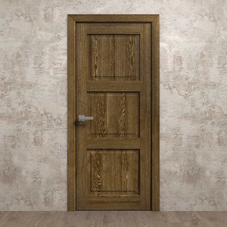 Sartodoors Slab Door Panel 18 x 80 inches, Ego 5010 Marble Oak, Wood Veneer Doors, Pocket Closet Sliding Bar EGO5010S-DMR-18