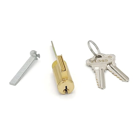 Ecs Hardware Durable Premium Key-In-Knob Cylinder US3 Polished Brass SC1 ECSH-KC02-US3-SC1