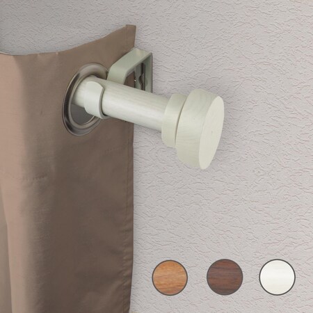 Central Design 1 in. Cover Faux Wood Curtain Rod with 66 to 120 in. Extension, Pearl White W100-37-66W1