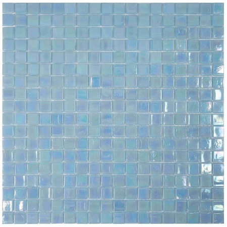 Apollo Tile Skosh 11.6in x 11.6in Glossy Light Sky Blue Glass Mosaic Wall and Floor Tile 18.69 sqft/case, 20PK APLNB88BL554A