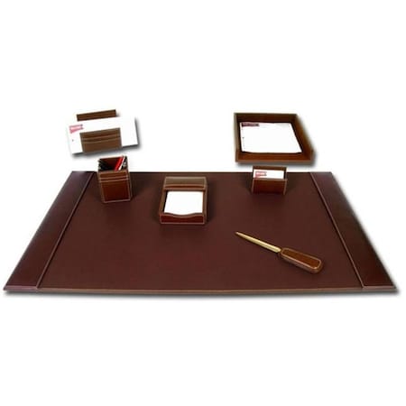Dacasso Rustic Brown Leather 7-Piece Desk Set, 7PK D3204