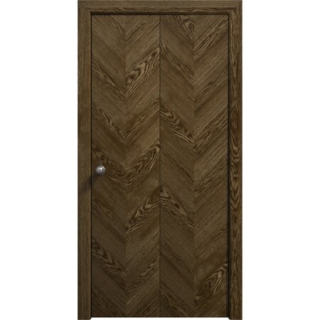 Sartodoors Sliding Closet Bi-fold Doors 36 x 80 inches, Ego 5005 Marble Oak, Sturdy Tracks Moldings Trims Har EGO5005BF-DMR-36x80 (2* 18x80)