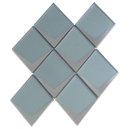 Apollo Tile Solace 12x9 Green Metallic Silver Glass Mosaic Diamond Wall Tile (3.91 sq ft/case), 5PK APLSTR8804A