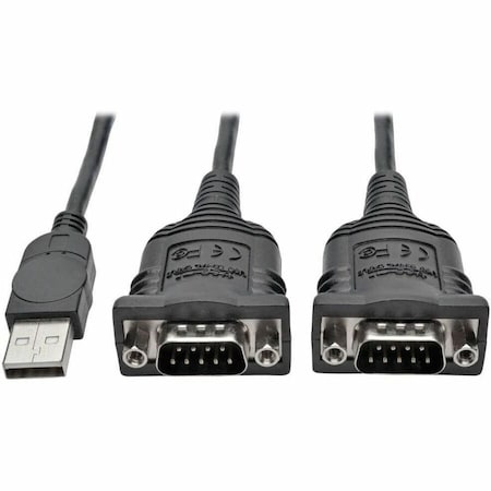 Tripp Lite series 2-Port USB to DB9 Serial FTDI Adapter Cable with COM Retention (M/M), 6 ft U209-006-2