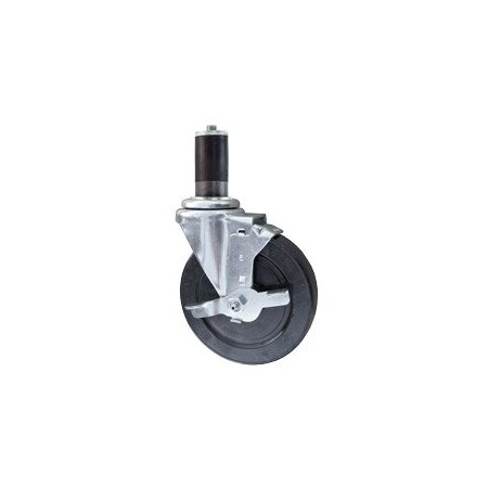 Service Caster 5'' Hard Rubber Swivel 1-1/4'' Expanding Stem Caster with Brake SCC-EX20S514-HRS-TLB-114
