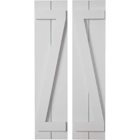 Ekena Millwork Rustic Two Board Joined Board-n-Batten Smooth Faux Wood Shutters w/Z-Board, 11W x 86H, PR SHUBJZ11X86SMPR