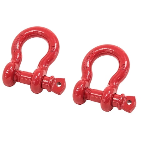 Mytee Products 1-1/8in Anchor Shackle Forged Carbon Steel w/ Alloy Screw Pin WLL # 9.50 Tons, 2PK SHACKLE-ANCHOR-SP-118x2