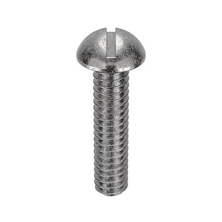 Zoro Select #0-80 x 7/16 in Slotted Round Machine Screw, Passivated Stainless Steel, 100 PK 1-srm-0c-43
