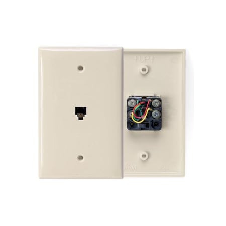 Leviton Telephone Wall Jack, Ivory 40539-PMI