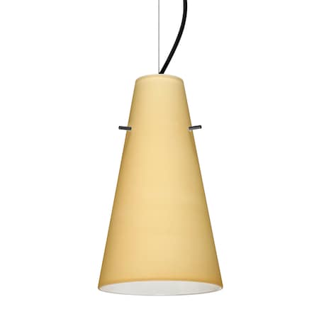 Besa Lighting Besa Cierro Cable Pendant, Vanilla Matte, Black Finish, 1x 100W MAX E26 Base 1KX-4124VM-BK