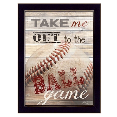Homeroots Take Me Out to the Ball Game 3 Black Framed Print Wall Art 416181