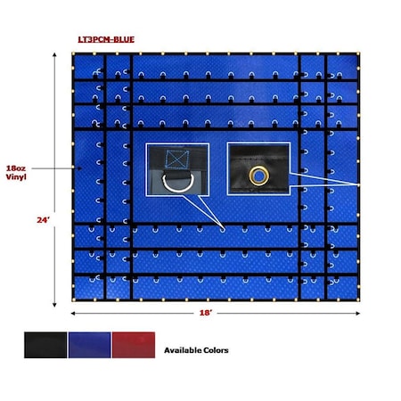 Mytee Products 24x 18 Heavy Duty 18oz Steel Tarp - Blue LT3PCM-BLUE