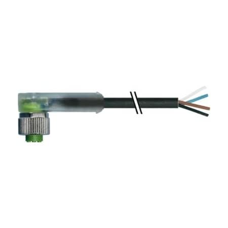 Murrelektronik Cordset, Right Angle, M12, Black, 22 AWG, 4A 7000-12421-6341000