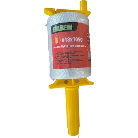 Baron Twine, No 18 Dia, 1050 ft L, 13 lb Working Load, Nylon/Poly, White 58401