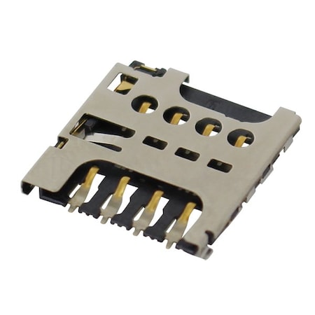 Attend Micro SIM Card Socket Push-Pull Type, 8 Pin w/shell, 15u in. 115I-BEAA-RA1