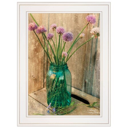 Homeroots Country Chives 1 White Framed Print Wall Art 415928
