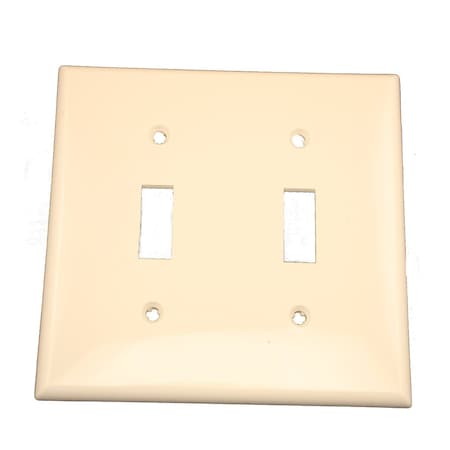 Leviton Switch Wallplate, Standard Size, Gang 2, Light Almond 80709-T