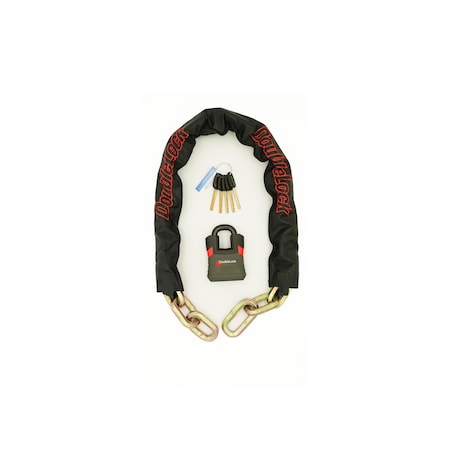 Doublelock MAMMOTH Bundle, Ultra Duty Shielded Padlock with 3.5 ft Steel Chain, 2 Piece Padlock 210-100A