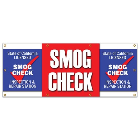 Signmission Smog Check, 36 Inch x 96 Inch, Banner B-96 Smog Check