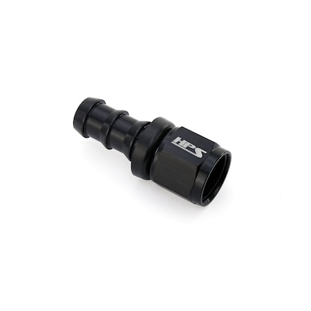 Hps Performance Straight -4 Push-on Hose End to AN Female, Aluminum, Black 150-0004
