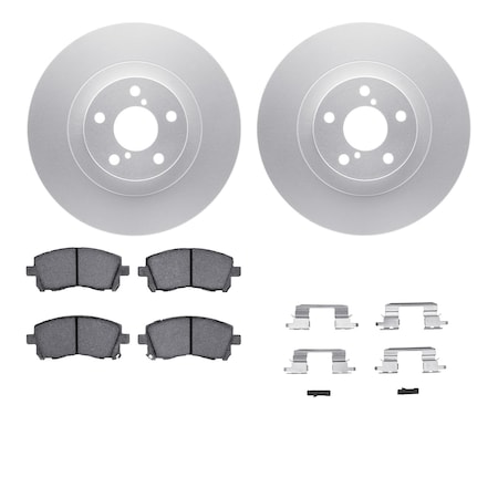 Dynamic Friction Co DFC GEOSPEC Coated Rotors with 5000 Brake Pads - Ceramic and Hardware 4512-13075