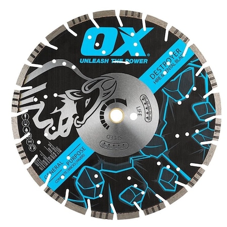 Ox ULTIMATE OXTREME UDH10 Multi-Cut Blade, 14 in Dia, 1 to 20 mm Arbor OX-UDH10-14