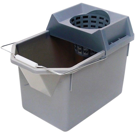 Rubbermaid Commercial Mop Bucket and Wringer, Gray, Plastic FG619400STL