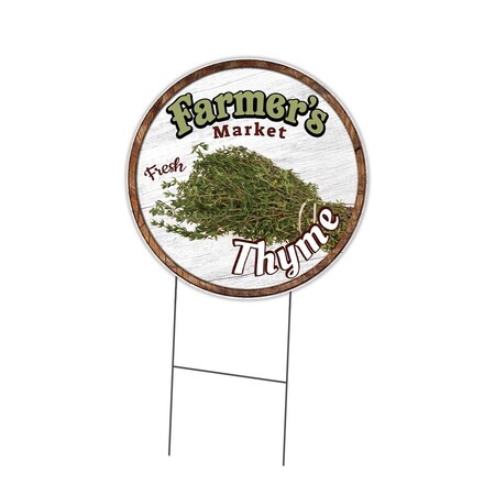 Signmission Farmers Market Thyme Double Sided Corrugated Plastic Circle Yard Sign, C-16-CIR-DS-WS- Thyme C-16-CIR-DS-WS- Thyme