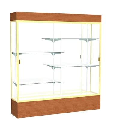 Ghent Lighted Floor Display Case 72x80x16, Mirror, Champange 2176MB-GD-MK