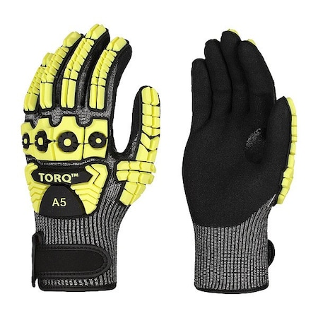 Globus Knit Gloves, Black; Yellow, Unisex, PR Skytec Torq Torrent 8(M)