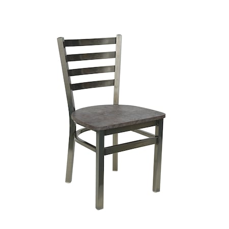 Bfm Seating Lima Ladder Back Chair - Rustic Copper Relic Seat - Steel Frame - Clear Coat Finish 2160CRCR-CL