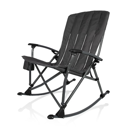 Picnic Time Family Of Brands Outdoor Rocking Camp Chair, Gunmetal Gray 805-01-105-000-0