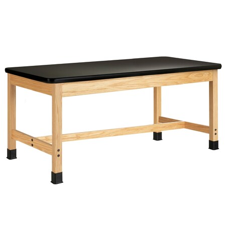 Diversified Spaces Plain Apron Table, Oak, Wood Frame, Black P790LBBK30N