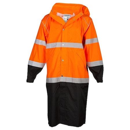 Kishigo Rain Coat, 4XL/5XL, Orange, Unisex RWJ109-4X-5X