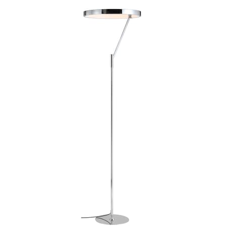 Jonathan Y Owen 66.7" Integrated LED Metal Floor Lamp, Chrome JYL7015A