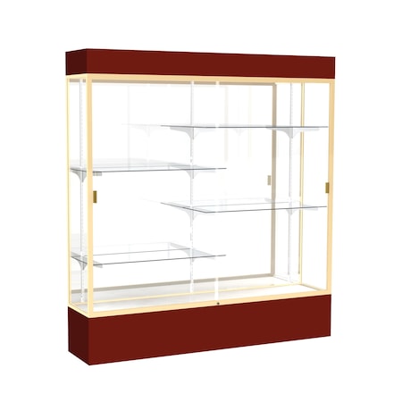 Ghent Lighted Floor Display Case 72x80x16, Mirror, Champange 3176MB-GD-MN