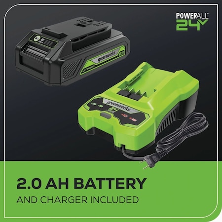 Greenworks 24V 10'' Chainsaw with 2.0 Ah USB Battery & Charger 2020102