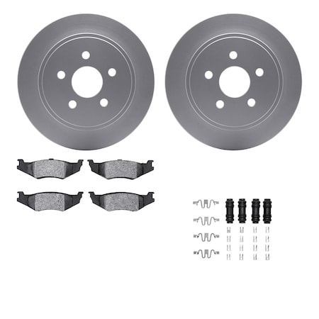 Dynamic Friction Co DFC GEOSPEC Coated Rotors with 5000 Brake Pads - Ceramic and Hardware 4512-39039