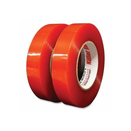 Bron Tapes Killer Red Double Sided Tape, BT-3854, 0.75 in W x 36 yd L, Clear with Red Liner, 48PK 978-106469