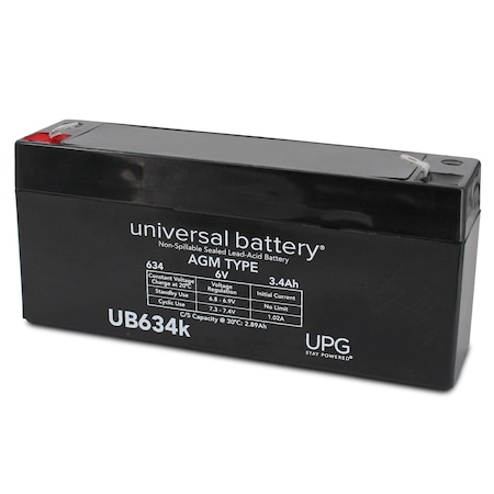 Upg 6V 3.4Ah F1 Sealed Lead Acid AGM Battery by UPG UB634