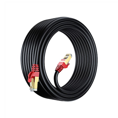 Maximm 100ft Cat7 Heavy Duty Direct Burial Waterproof Ethernet Cable, Black C7O-100FT-BLACK