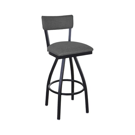 Bfm Seating Bristol Swivel Barstool - Grade 4 Upholstered Seat & Back - Steel Frame - Sand Black Finish 4301SSTT023-SB