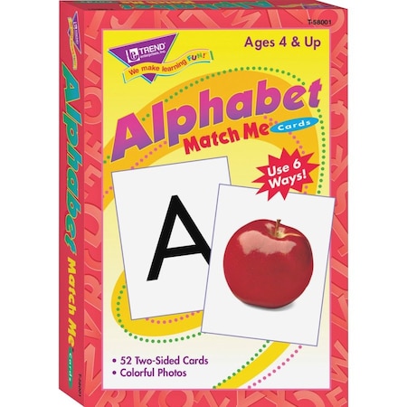 Trend Enterprises Trend Alphabet Match Me Cards, 3" x 4", 52 Cards/Box T58001
