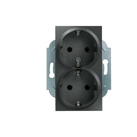 Siemens DELTA miro SCHUKO double socket outlet 10/16A 250V with/without screw-type 5UB2212-5KK